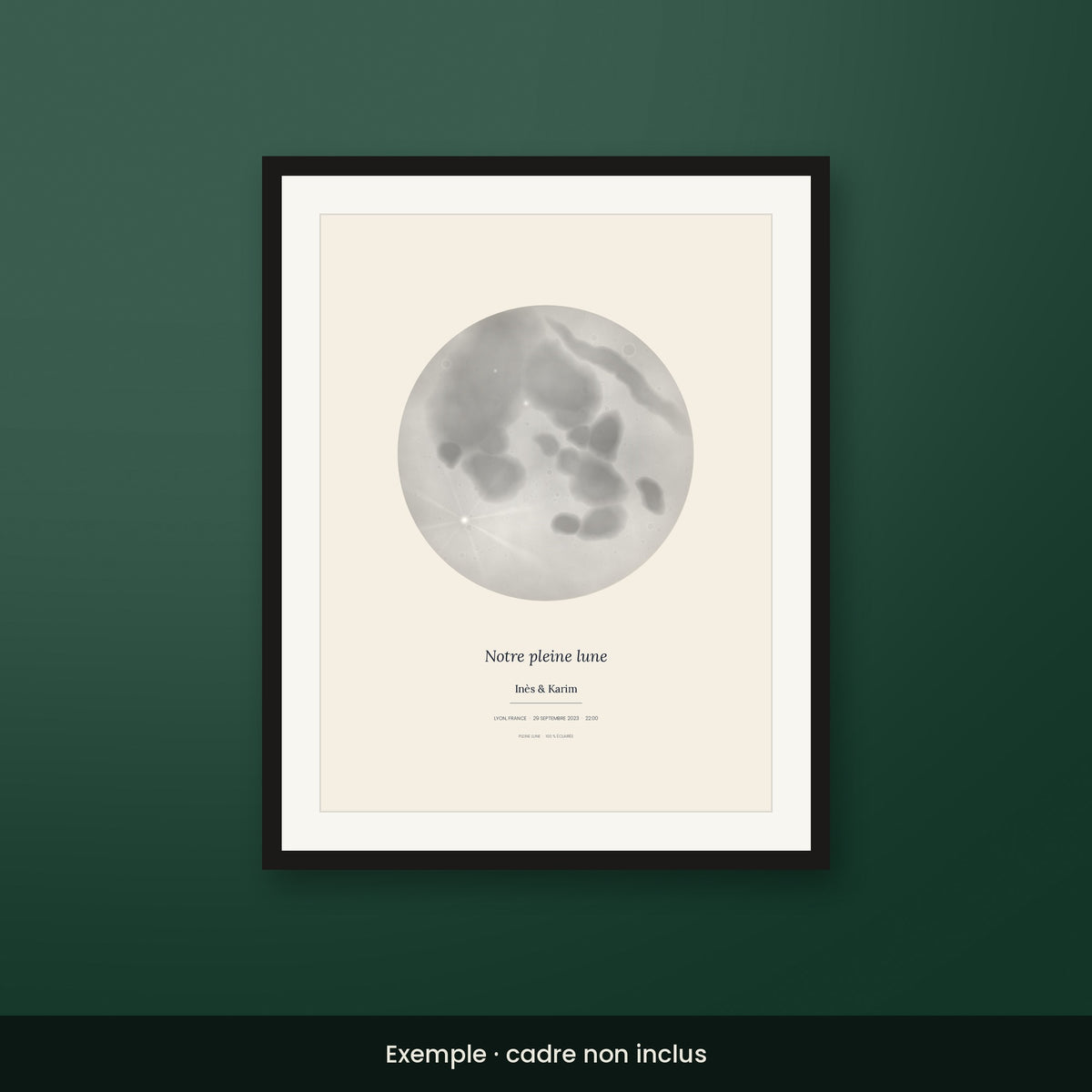Affiche lune personnalisée style Crème, pleine lune