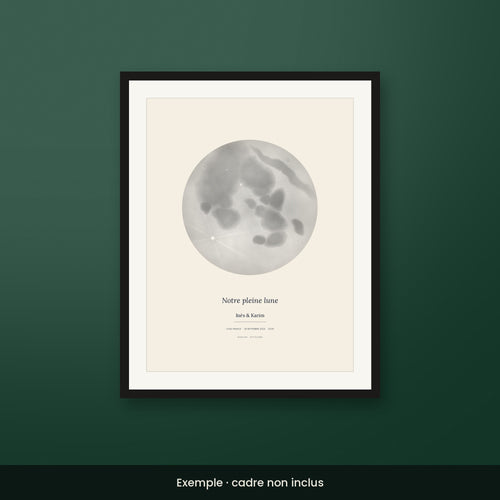 Affiche lune personnalisée style Crème, pleine lune