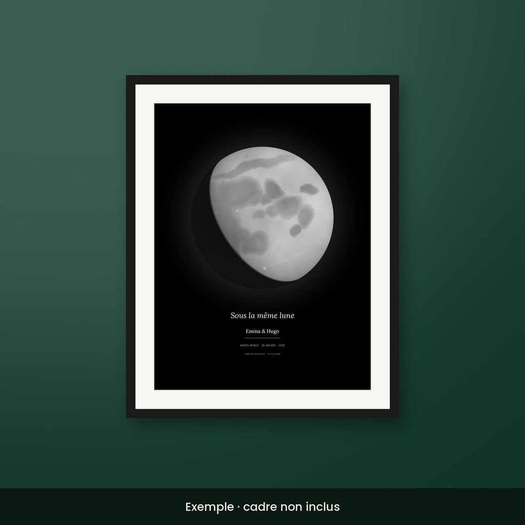 Affiche lune personnalisée style Noir minuit