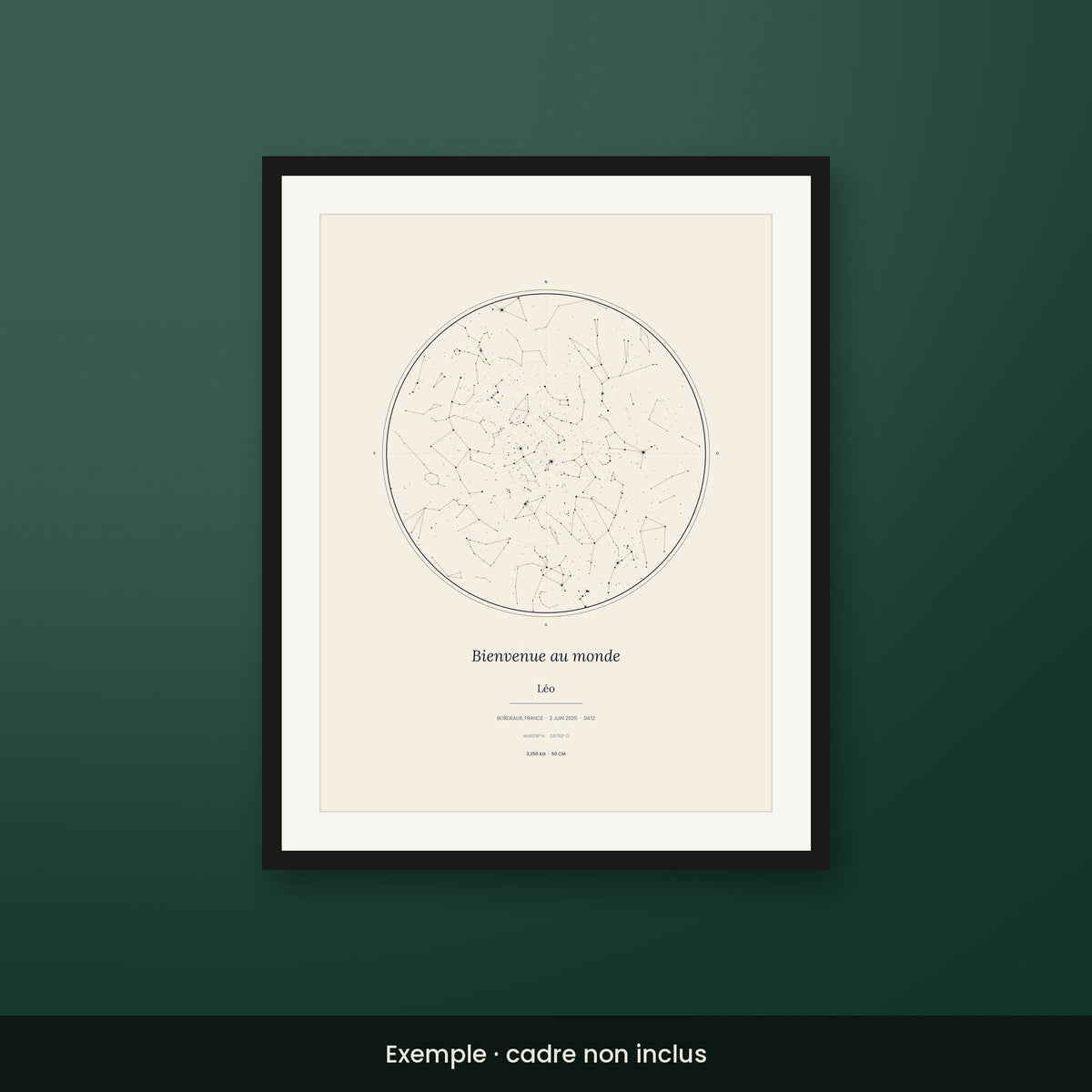Affiche de naissance personnalisée style Crème