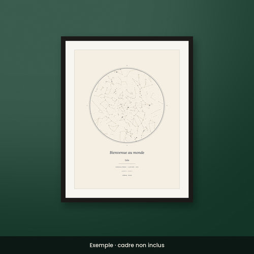 Affiche de naissance personnalisée style Crème