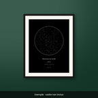 Affiche de naissance personnalisée style Noir minuit
